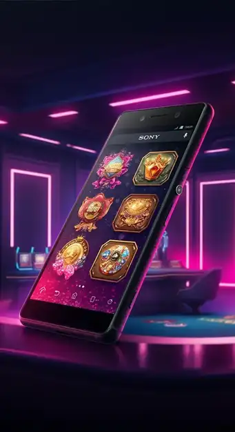 Interface optimisée de Magical Spin Casino sur un smartphone affichant des machines à sous populaires et des options de navigation fluides.